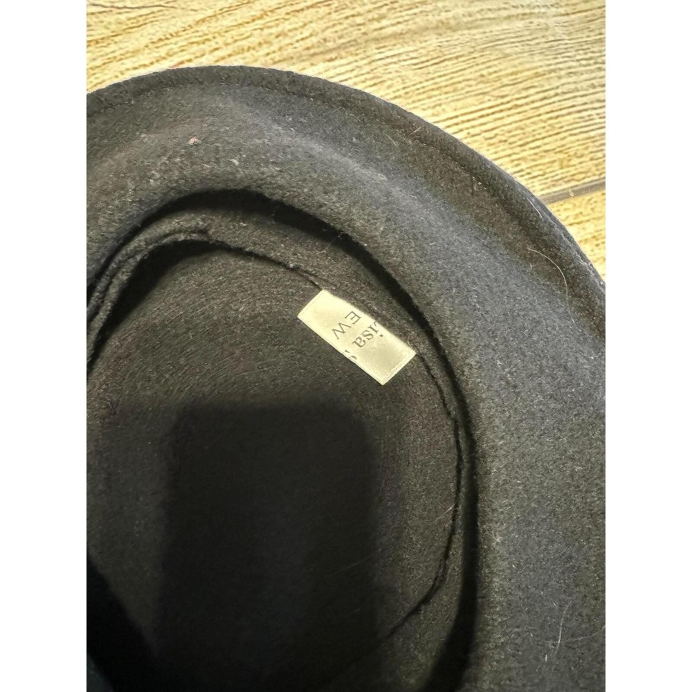Vintage Lisa Shaub New York Black Felted Wool Hat Beret Hat Tb12 - Picture 6 of 6